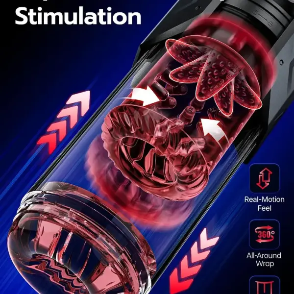 Sex toys penis pump with AI sync modes, waterproof stroker in sleek black finish